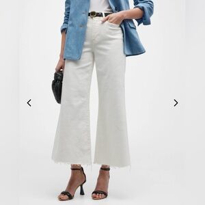 Frame Le Palazzo Crop Jean, Wide Leg in White, Size 27